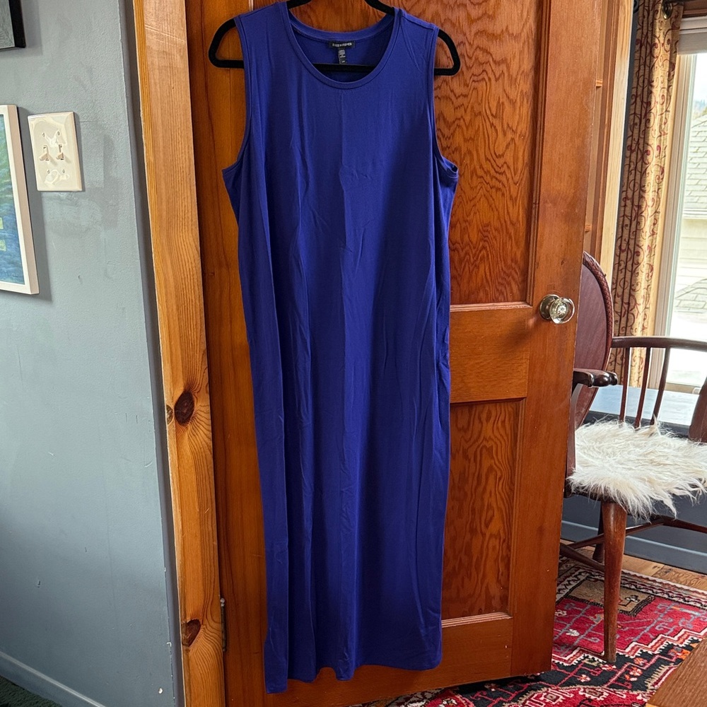 Eileen Fisher Sleeveless Maxi Dress in Cobalt Blue